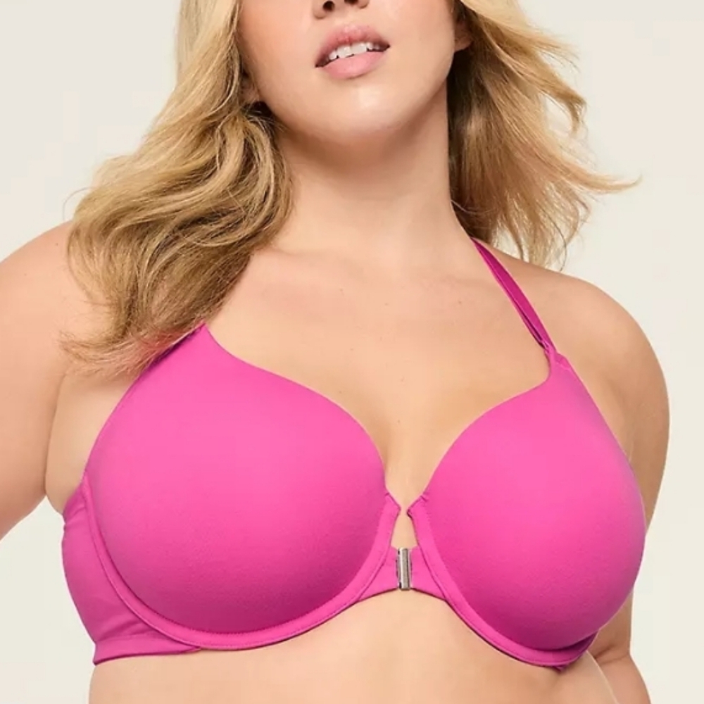 NWT Cacique Front-Close Cotton Lightly Lined T-Shirt Bra 44G